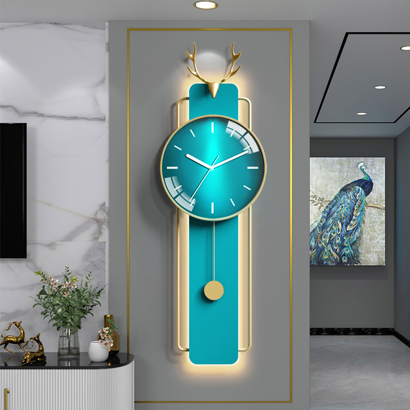 Nordic simple wall clock living room home atmosphere light luxury fashion hanging wall decoration net red clock personality deer head hanging watch