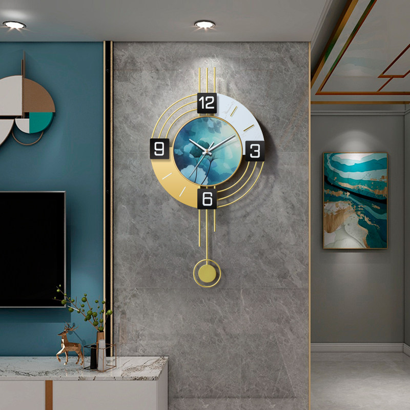 Light Extravagant Silent Watch Home Fashion Creative Hanging Clock Living Room Hanging Wall Hung Wall Modern Minima Net Red Personality Decorative Clock