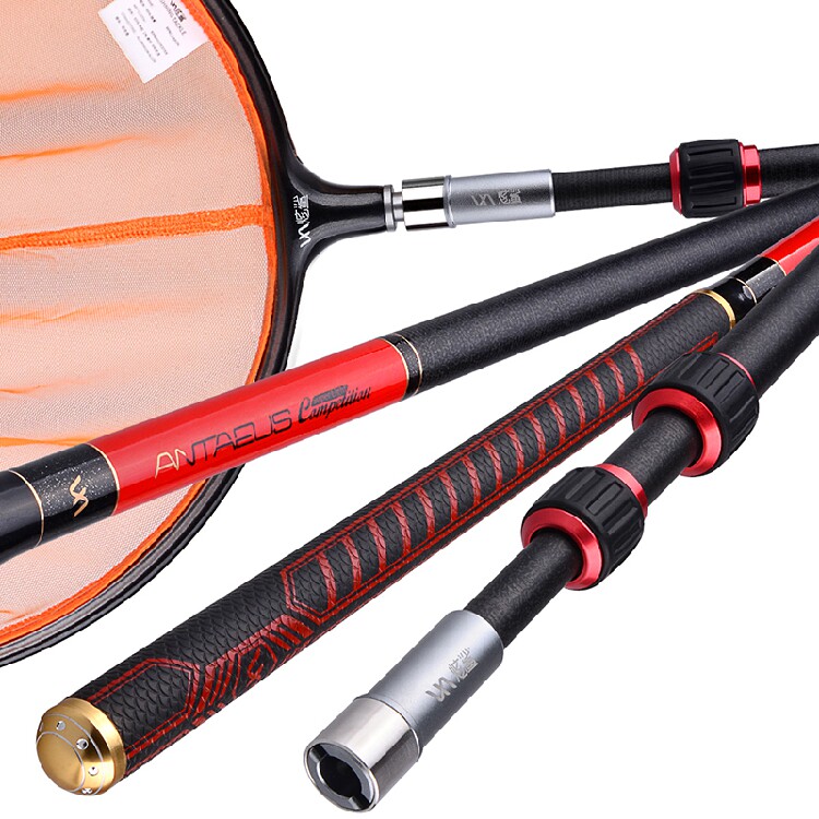 Hyun shark strength carbon fishing net rod ultra-light competitive fishing net 2 2 2 7 m fishing net rod 30 35 40 fishing net head