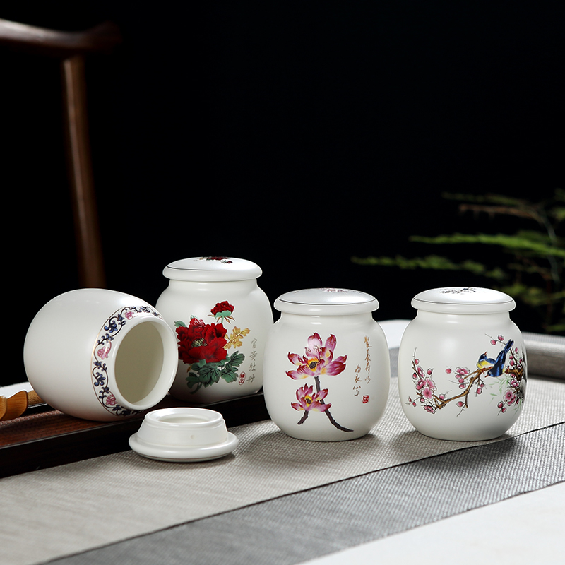 Jingdezhen ceramic tea pot inferior smooth small seal pu - erh tea store receives ceramic pot home office work travel