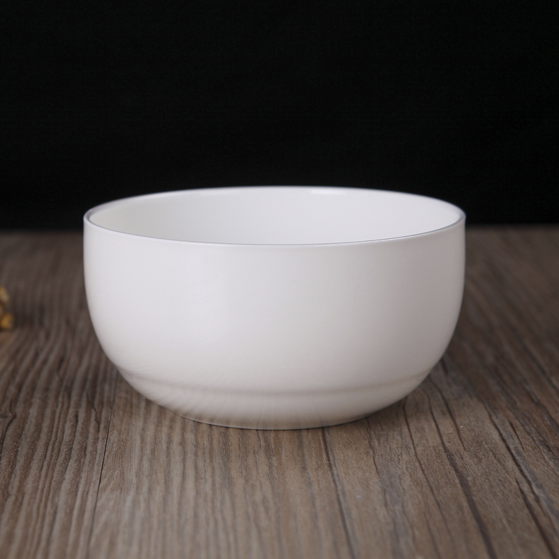 Pure white ipads bowls of jingdezhen ceramic product rice bowls porcelain tableware Korean tall bowl bowl of household of Chinese style hotel