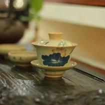 Purple Sand Triple cover Bowl Large Size Retro Coarse Pottery Hand-painted Tea Bowl Tea Cup Ceramic Tea Tea Tea Preparation Tea Cup