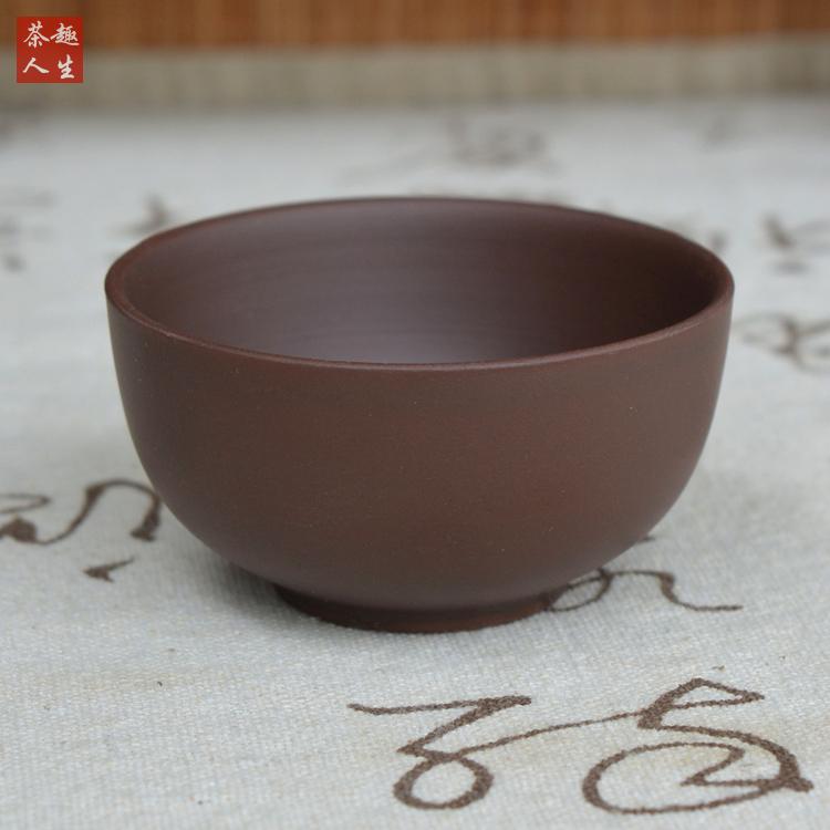 Zhu Mu Zisha Tea Cup Kung Fu Tea Set Tea Cup Miệng lớn Master Cup Tea Cup Tea Tea nhỏ Quặng nâu cốc uống trà