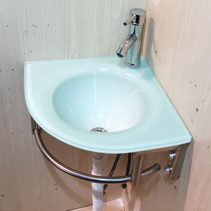 Practical Wall-mounted Wall Corner Corner Basin Bathroom Cleaning Utensils Glass Washbasin Combo Table Basin Washbasin Right Angle Basin Wash Basin