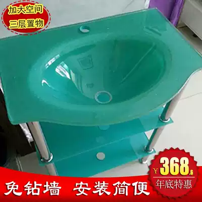 Drill-free wall floor-to-ceiling glass washbasin washbasin combination Floor-to-ceiling glass basin washbasin Sink Sink Distribution water
