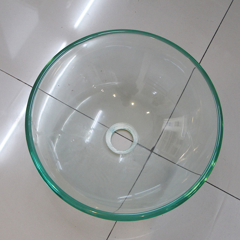 Tempered glass wash basin counter basin washbasin round basin economy washroom balcony lotus art pot basin