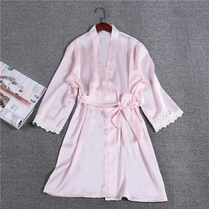 New Lady Spring and Autumn 70% Sleepwear Sexy Big Code White Lace Pyjamas home Bathing Suit Bath-Taobao