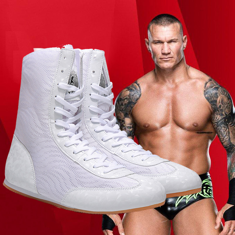 Boxing shoes boys and girls high-top fighting sports combat training shoes fitness weightlifting mesh surface breathable wrestling shoes Y866