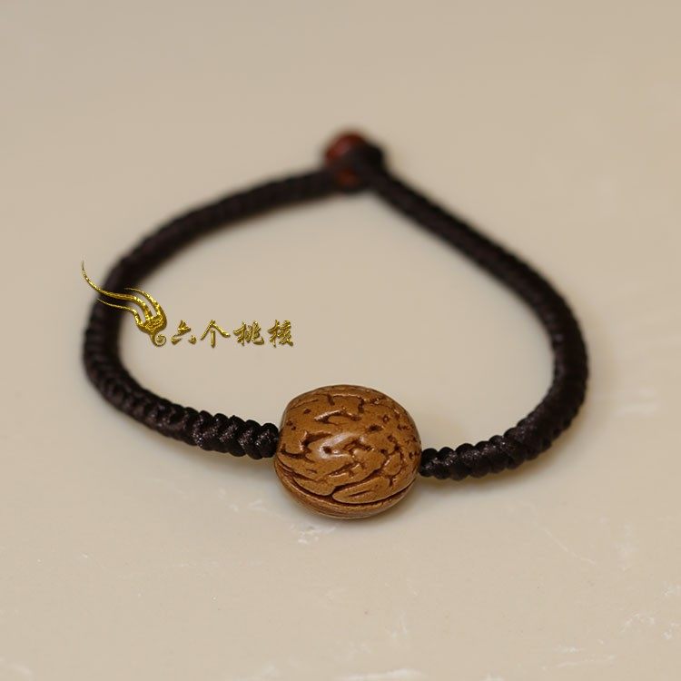 Men's Evil Hand Chain Black Diamond Knot Peach Core Natural Hand polished smooth