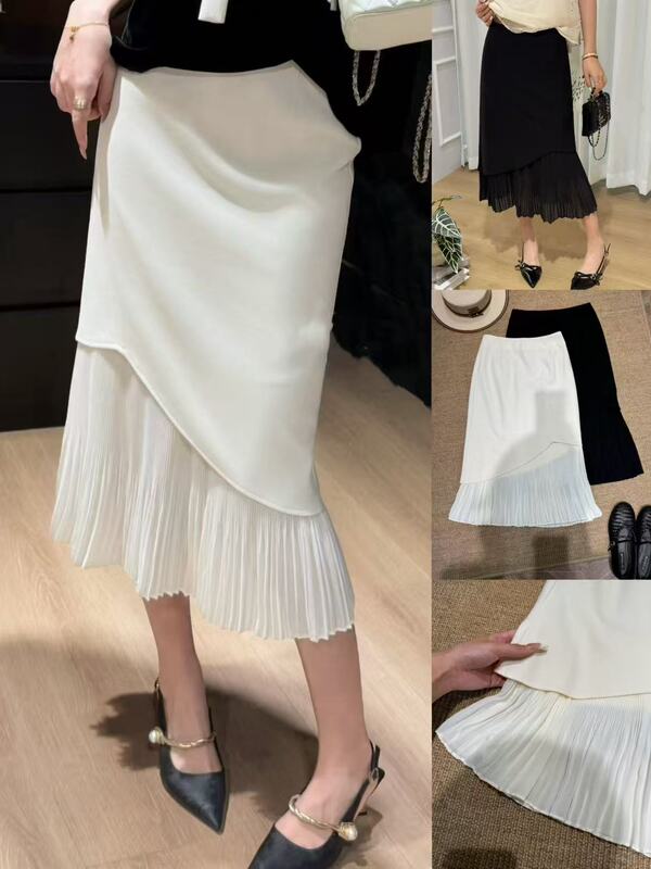 Elegant and High-End Cashmere Boutique 2026 Summer New Fashion Versatile Stylish Patchwork Tassel Fishtail Simple Skirt Elegant and High-End Cashmere Boutique 2026 Summer New Fashion Versatile Stylish Patchwork Tassel Fishtail Simple Skirt