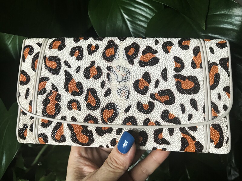 Color Pearl Fish Leather Wallet Woman's Long version ROTA Leda leather furniture The Burmese Thai Outer Cargo Commercial City Special Price Clear