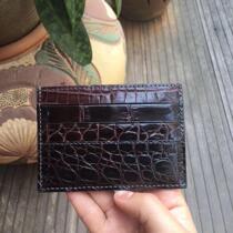 Simple crocodile belly card bag can carry 5 card positions with ultra-thin leather card bag
