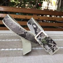 Fashionable new Python belt natural large scale texture style Classic Buckle Head casual match mens belt