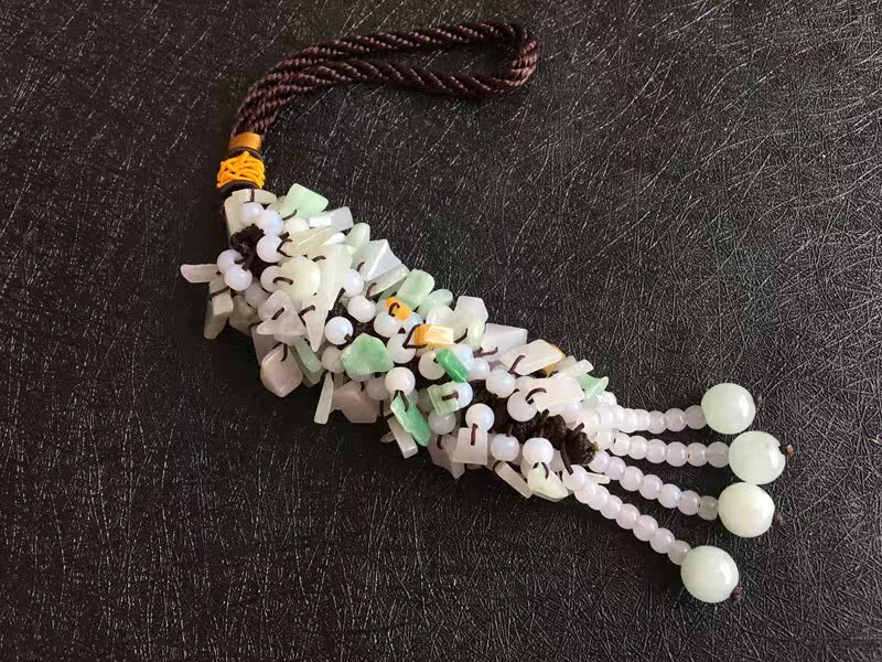 Myanmar jade A truck hanging color bag hanging key charm Jade small string ornament beautiful 
