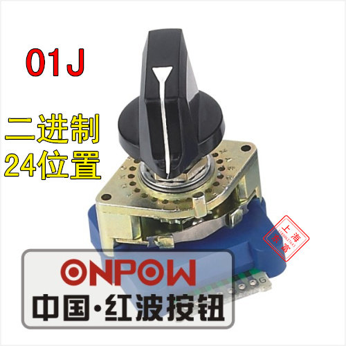 China Red Wave Button ONPOW Digital Coded Band Switch 24 Position Binary DCRS-01J