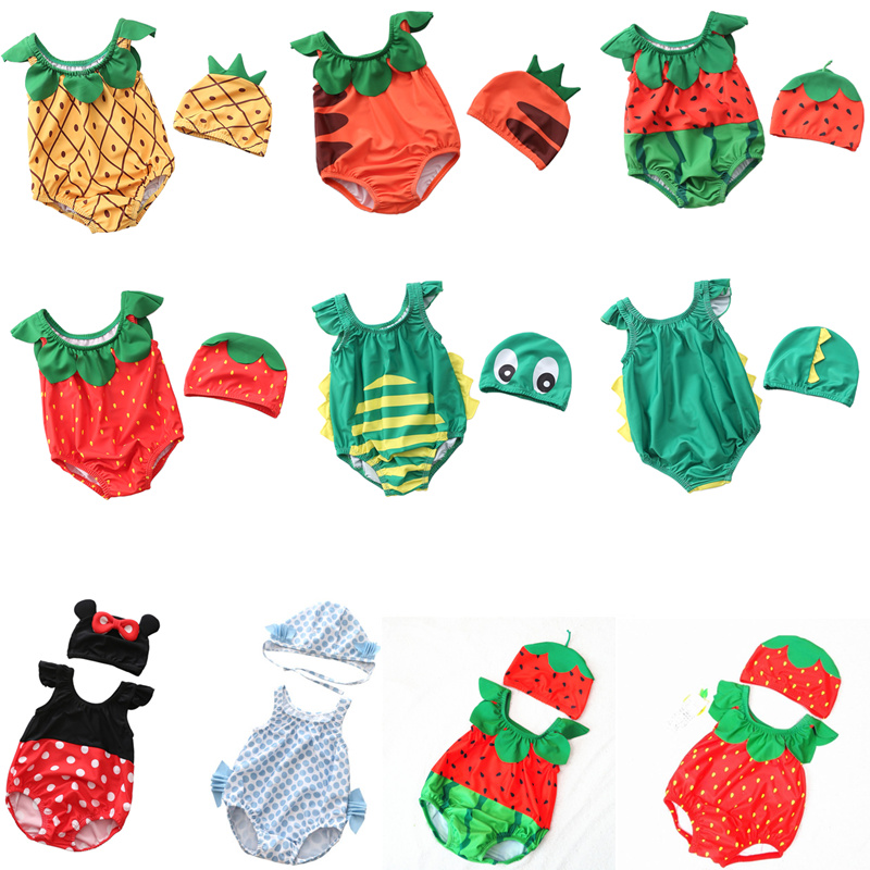 Children's swimsuit one-piece children 0-1-2-3 years old male and female baby swimsuit cute boys and girls baby swimwear