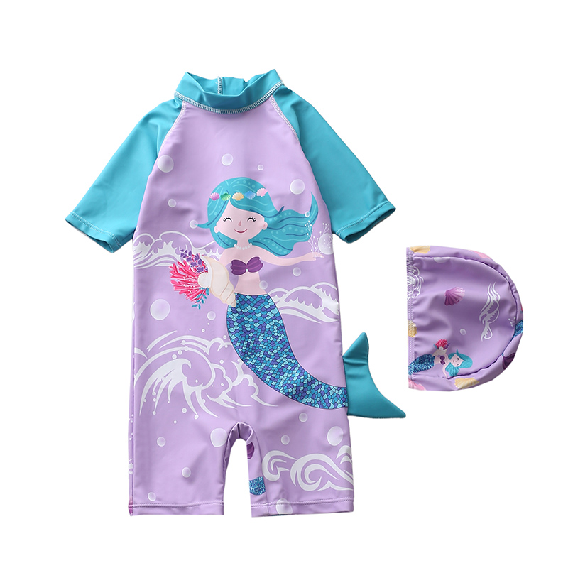 Children's Swimwear Women's Surfing Sunscreen Swimwear Small and Medium-sized Children's Three-dimensional Mermaid Beach Swimming Suit for Girls