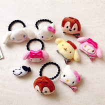 Creative cute cartoon doll plush hair circle Hair rope Hair clip Hair ornaments Childrens head rope students tie ponytail rubber band