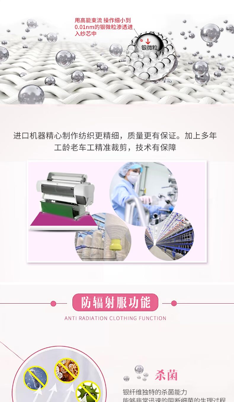 Mùa xuân và mùa hè tạp dề chống bức xạ sợi bạc phù hợp với trang phục bà bầu phụ nữ mang thai bảo vệ bức xạ quần áo tạp dề bốn mùa quần áo bảo vệ bà bầu khỏi bức xạ