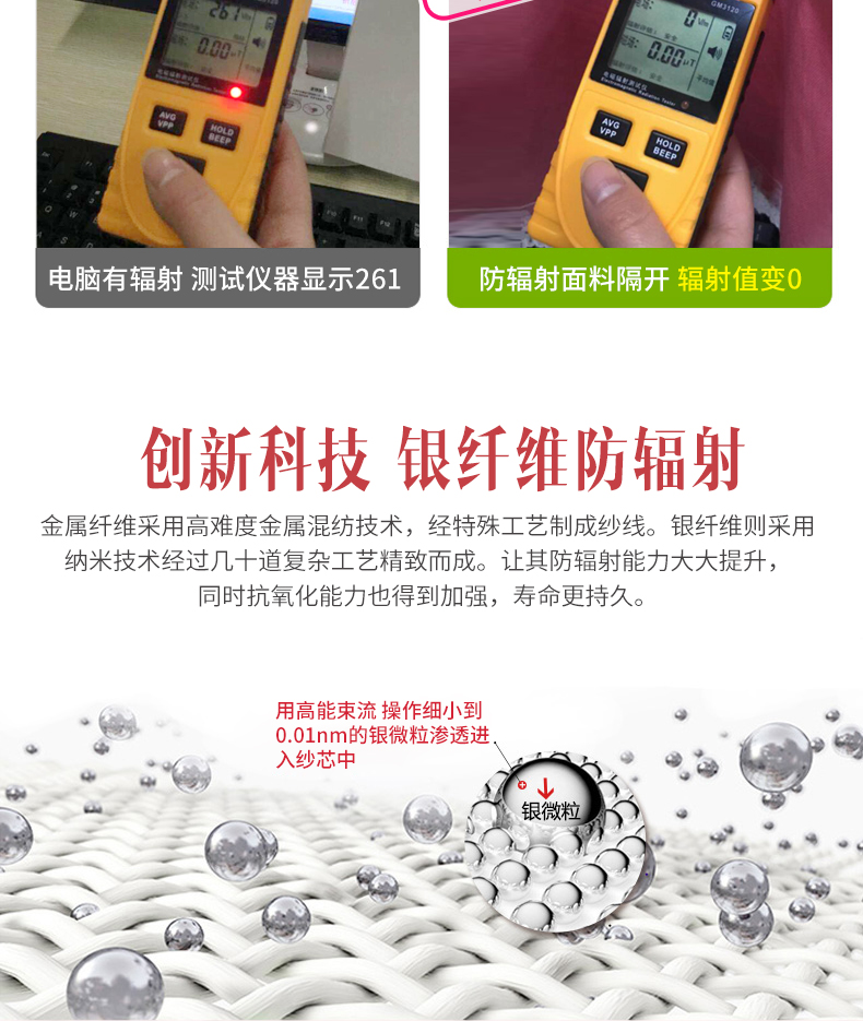 Phù hợp với sợi bạc phù hợp với trang phục bà bầu phụ nữ mang thai chống bức xạ quần áo chống bức xạ yếm mặc đi làm áo chống bức xạ 