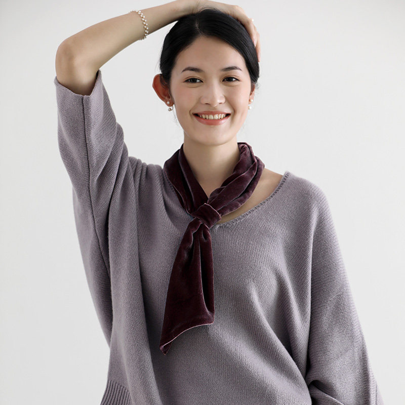 Sishan Wenxingxin scarf female velvet spring and autumn retro simple decoration warm dual-purpose long scarf
