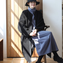 Monastery Mountain Wen also Yu Mountain jacket Female sheep cut down autumn and winter simple round collar single row button thickened and warm medium long coat