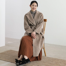 Tereshan Wenjia Zhou Song coat female alpaca wool double-sided winter lapel thick coat