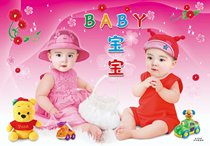 Dragon and phoenix baby poster beautiful big-eyed cute doll picture stickers wedding room bedroom baby boy 40-inch large pictorial