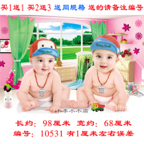 Big-eyed twin male baby wall sticker painting pregnant doll photo wedding room pictorial Traditional baby baby painting new year painting