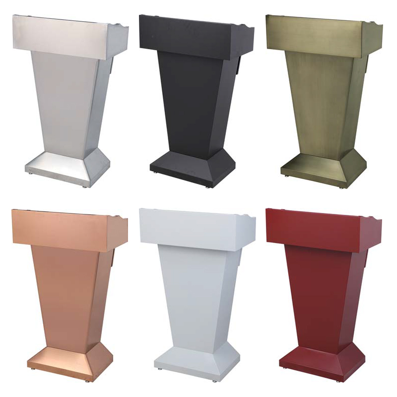 Teachers Speech Desk Black Advice Desk Stainless Steel Reception Desk Hotel Greet Bentdesk Front Desk Conference Podium