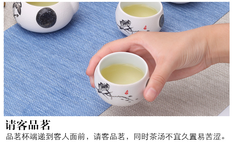 Leopard Lin Ceramic Kung Fu Bộ tách trà nhỏ Bộ sản phẩm Chén trà hộ gia đình Cup Bộ tách trà đơn màu tím bình trà thủy tinh