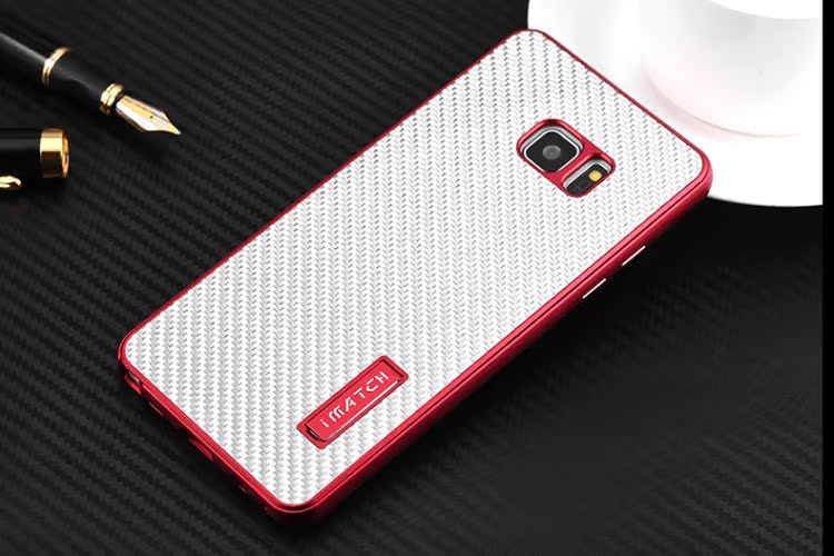 iMatch Luxury Aluminum Metal Bumper Carbon Fiber Back Cover Case for Samsung Galaxy Note 7 N9300