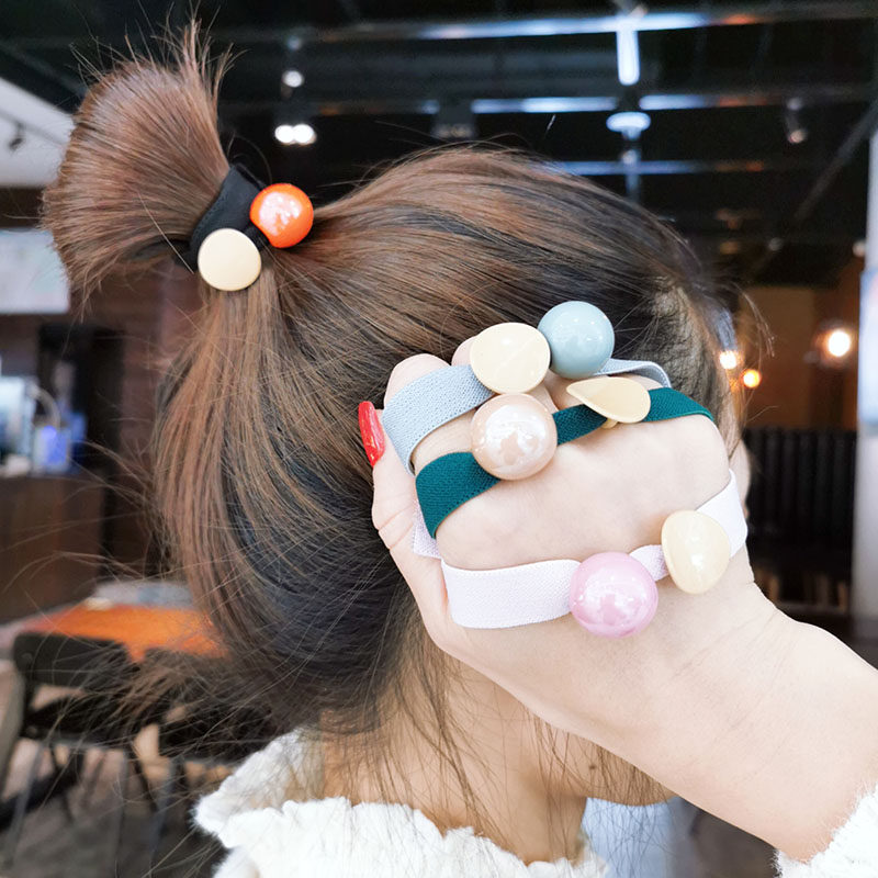 Korean net red simple hair ring candy color girl tie hair rubber band hair rope hair ring leather case cute sweet headdress