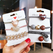 Korean version of combination hair rope net red head rope tie hair band bracelet dual use pearl Hairband sweet headwear hair accessories