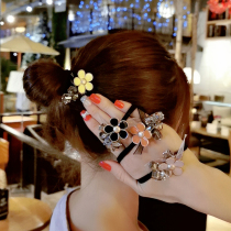 Miss Guo Korea sweet flower crystal hair rope Simple girl ins hair ring tie hair rubber band plate hair head rope
