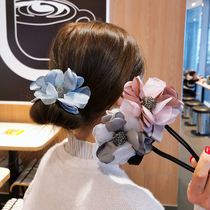 South Korean minimalist temperament pellet head disc hair diviner fluffy half zander slob hair clip back brain spoon flower bud water drill head decoration