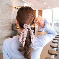 Spring colour floating with a hair rope minimalist Temperament Clog butterfly knots Blossom Head Rope Sweet Mezor Hair Leather Fascia Hair Girl