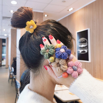 Warm Heart Wool flowers Hair Rope Mesh Red Sweetness Brief Approachate Hair Leather Fascia Hair hair Rope Hair Circles Head Circle Womens Head Accessories