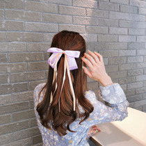 South Korean ultra-fairy butterfly knot with spring clip sweet and beautiful 100 hitch-flow Su hair clip rear brain spoon card with horse tail clamping head