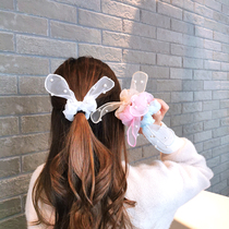 Sweet mesh yarn Staple Beads Butterfly Knot Hair Rope Super Fairy 100 hitch Hair Leather Fascia Pan Hair hair Rope Hair Loops Leather Headgear Accessories