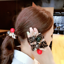 Miss Guo Japan and Korea BAO WEN star Pearl hair rope sweet Net red head rope hair ring hair tie Hairband