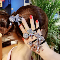 Miss Guo cute Joker bear rhinestone hair rope tie hair rubber band hipster girl head rope Korean Hairband