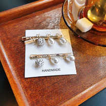 Star same Pearl hairclip Korean Net red female hair card side clip side clip bangs clip headdress