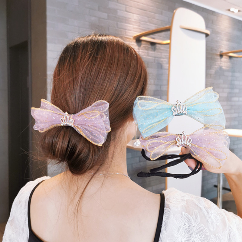 Cute little princess butterfly crown hair hair girl without hurting baby ball head hair artifact