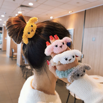 Autumn and winter lovely curly curly hair puppy hair rope Han version sweet and plush head rope Zhair leather fascia Girl hair loops leather cover