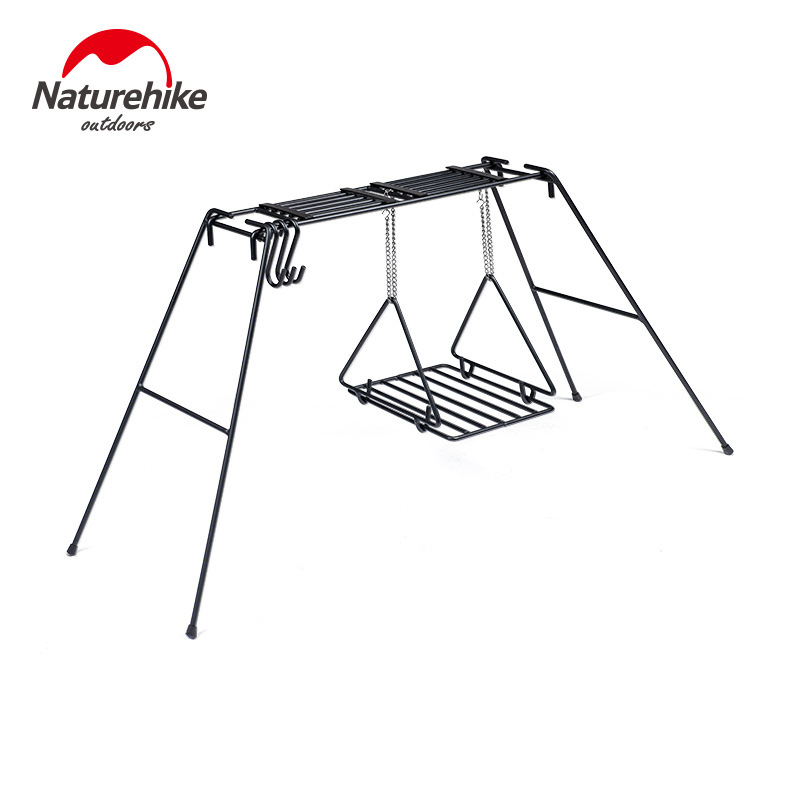 Naturehike Norwegian Iron Art Shelf Portable Outdoor Barbecue Wild Cooking Rack Hanging-pan bracket Bonfire stand-Taobao