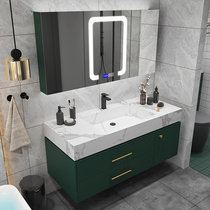 Modern simple light luxury bathroom cabinet Rock plate one-piece basin Bathroom hand washing washbasin cabinet combination bathroom sink