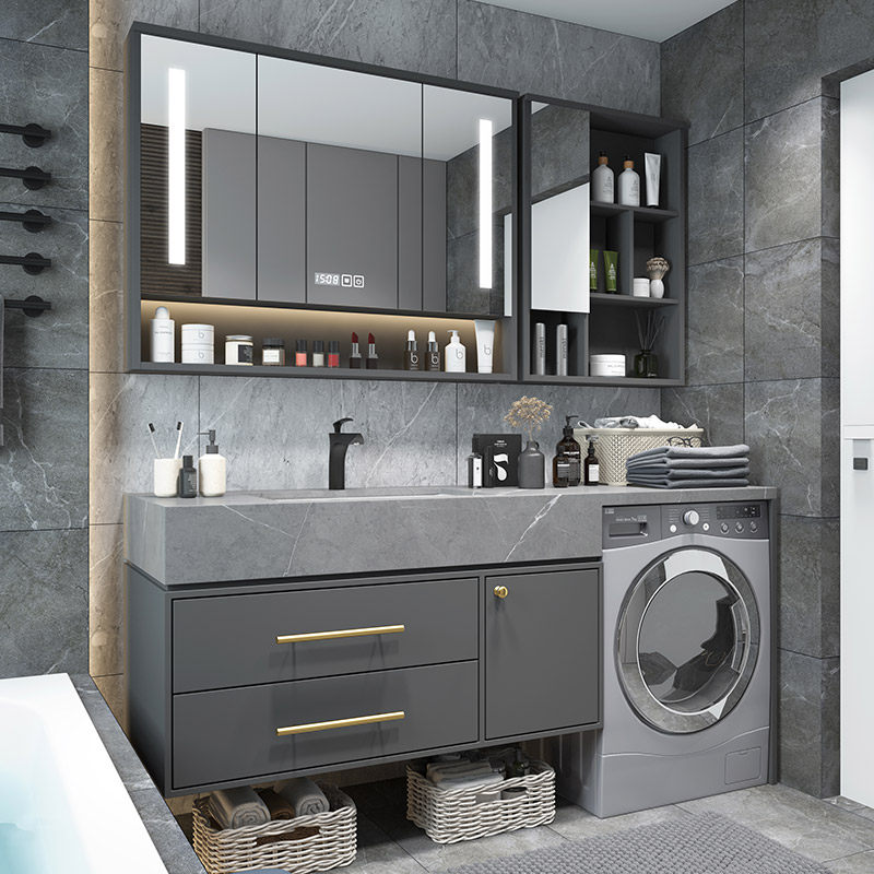 Powder room slate bathroom cabinet washing machine cabinet washstand integrated cabinet combination modern minimalist washbasin washbasin
