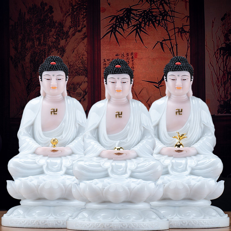 Foyou Buddha's Han Baiyu Han Baiyu Sansei Buddha Sanbao Buddha Sakyamuni Buddha Buddha Buddha Buddha statue of Buddha at the mercy of the Buddha
