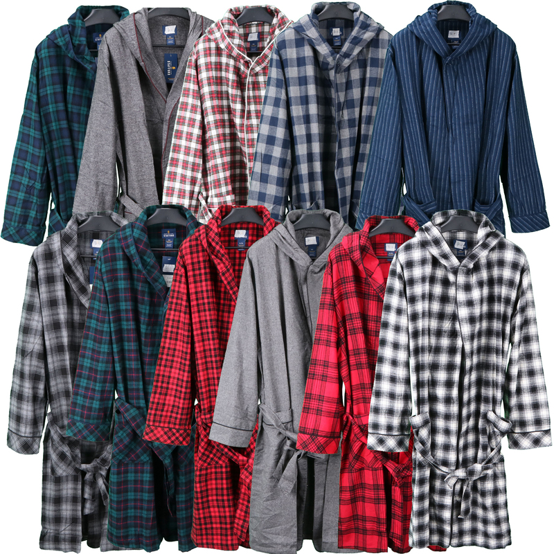 Men's Pure Cotton Brushed Oversized Long Bathrobe for Autumn and Winter, Super Loose with Hood and Belt